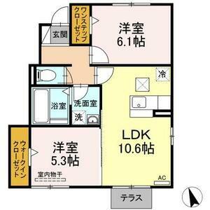 ハルトリーゲル・アネックス(2LDK/1階)の間取り写真