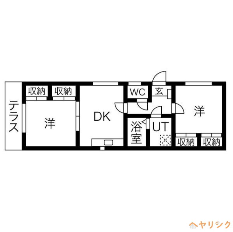 アビタシオン平安通(2DK/2階)の間取り写真