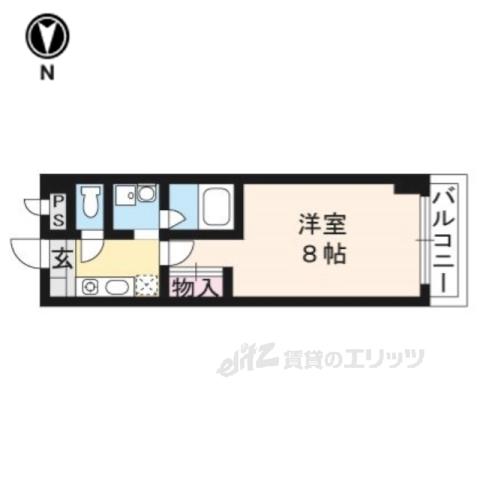 グレイス西京極(1K/6階)の間取り写真