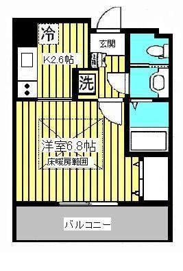 HF仙台レジデンスイースト(1K/4階)の間取り写真