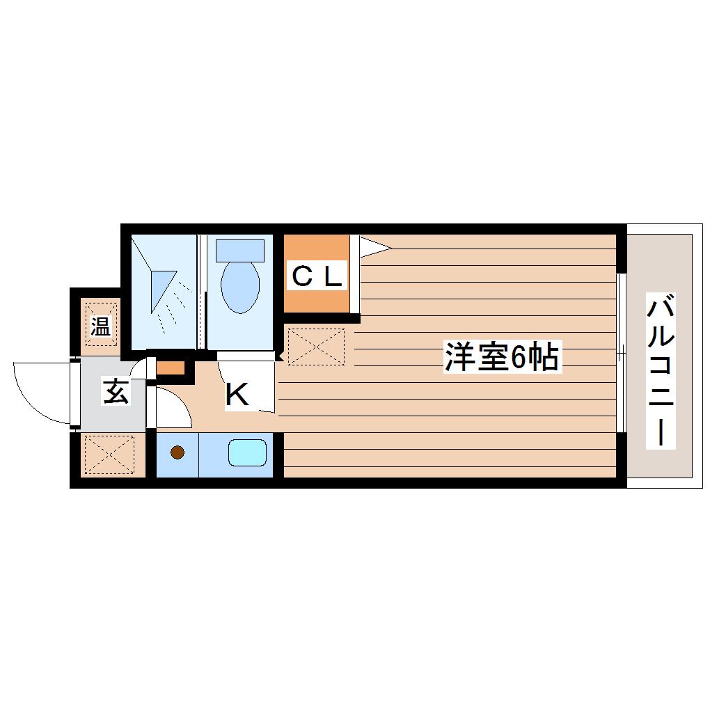 エレガンス宮町(ワンルーム/1階)の間取り写真