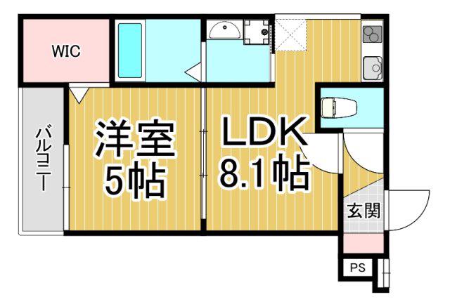 フジパレス伊丹北本町1番館(1LDK/3階)の間取り写真