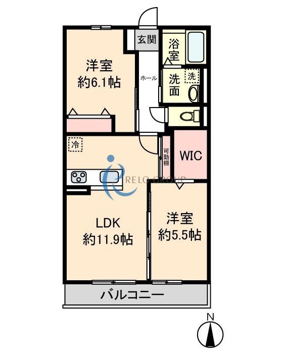 グレースメゾン背戸口(2LDK/1階)の間取り写真