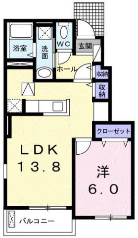コッティ鳴門(1LDK/1階)の間取り写真