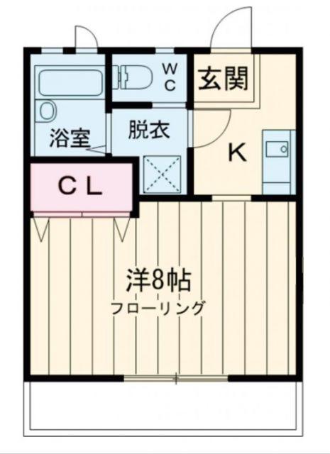 ラフォーレ新屋敷(1K/2階)の間取り写真