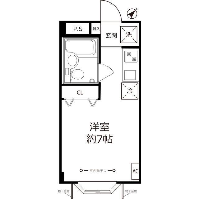 ARK HOUSE F(ワンルーム/2階)の間取り写真