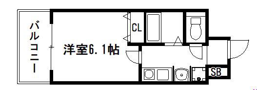 プレサンス京都烏丸NEXT(1K/4階)の間取り写真