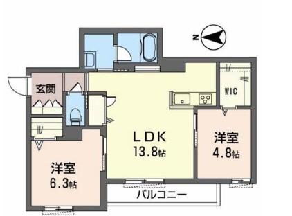 ルボヌールヤエ(2LDK/3階)の間取り写真