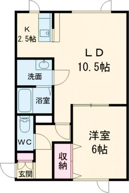 パープル410(1LDK/3階)の間取り写真