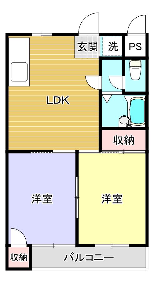 LUMIERE住吉ノース(2LDK/1階)の間取り写真