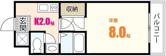 シーズ上西(1K/3階)の間取り写真