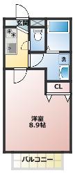 ルーチェ(1K/1階)の間取り写真