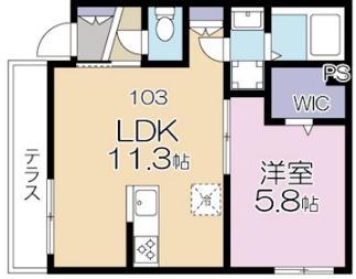 代沢三丁目マンション(1LDK/1階)の間取り写真