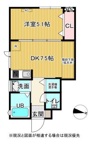フィラーレ富の原C棟(1DK/1階)の間取り写真