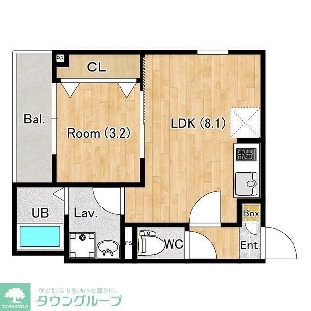 ジーメゾン平塚幸町(1LDK/3階)の間取り写真