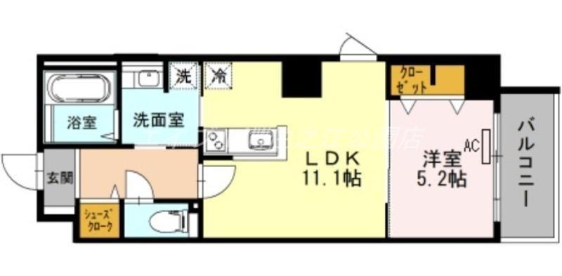 BRIGHT ABIKO(1LDK/7階)の間取り写真