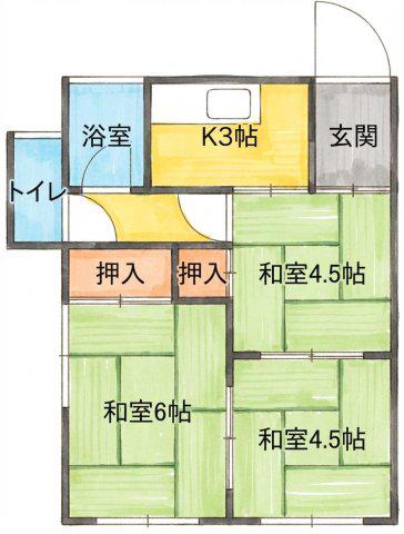 山城荘(3K/1階)の間取り写真