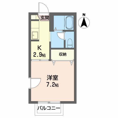 パークヒル(1K/2階)の間取り写真