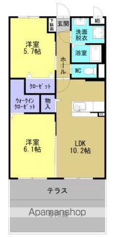 コキンティア(2LDK/1階)の間取り写真