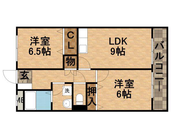 グリーンパレス山本(2LDK/2階)の間取り写真