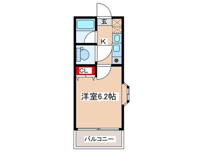 ジャポネ(1K/2階)の間取り写真
