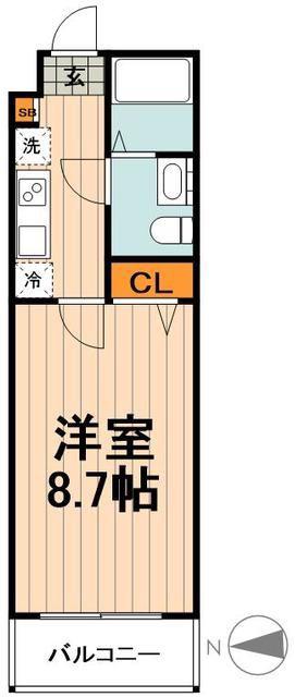 アーバハイツ扇大橋(1K/2階)の間取り写真