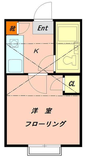 フェリス新中野(1K/2階)の間取り写真