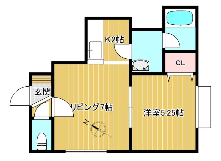 イースト・サンシャイン25(1LDK/3階)の間取り写真