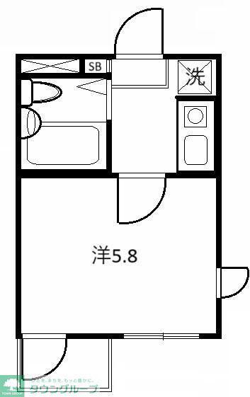上福岡メゾンスタット(1K/1階)の間取り写真