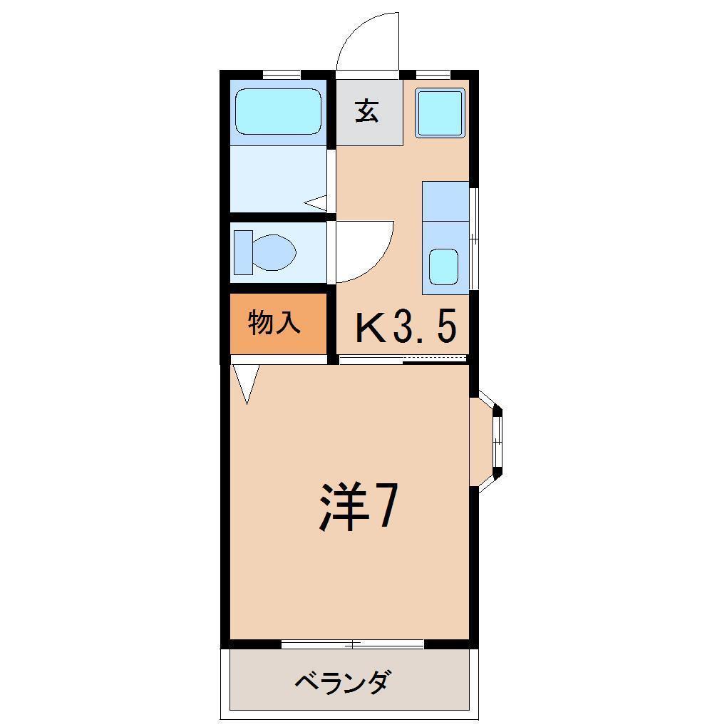 チェリーハイム(1K/1階)の間取り写真