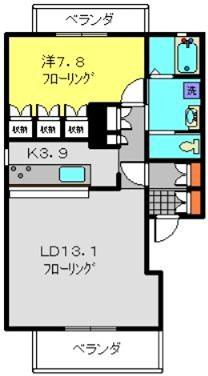 ヒルズ山手75(1LDK/1階)の間取り写真