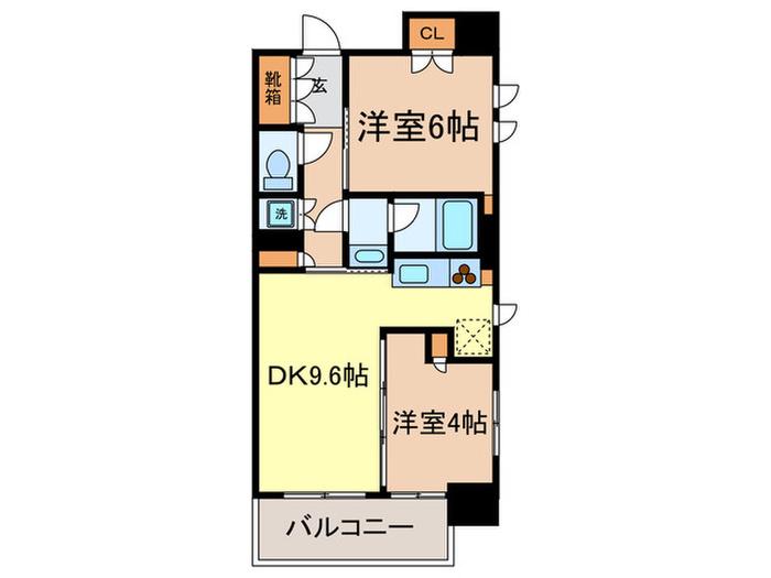 PARK AXIS東十条(2DK/3階)の間取り写真