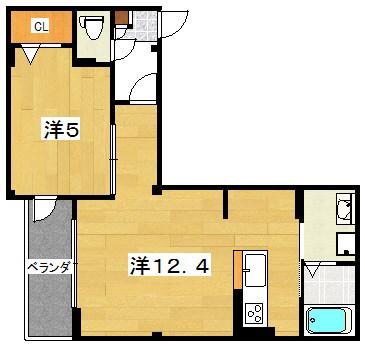 BLOSSOM COAST 大星II(1LDK/2階)の間取り写真