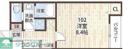 アルファリンデン(1K/1階)の間取り写真
