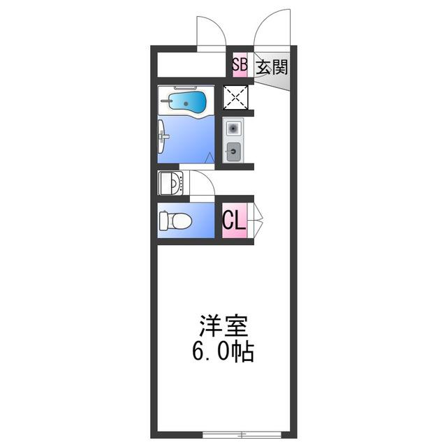 レオパレスHORI(ワンルーム/2階)の間取り写真