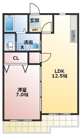 アルンイワタ(1LDK/3階)の間取り写真