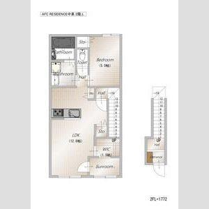 AFC RESIDENCE 中泉(1LDK/2階)の間取り写真