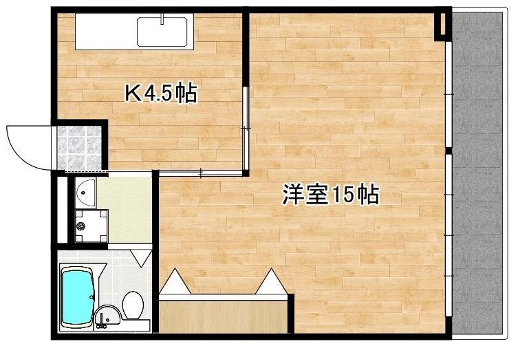 KSSビル(1K/3階)の間取り写真