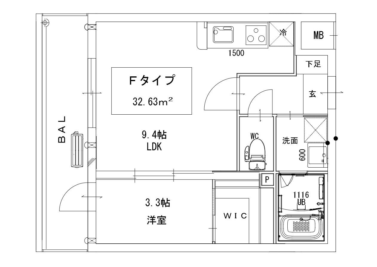 ソシオス春日駅前(1LDK/4階)の間取り写真