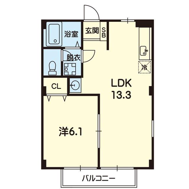グリーンハイツ(1LDK/2階)の間取り写真