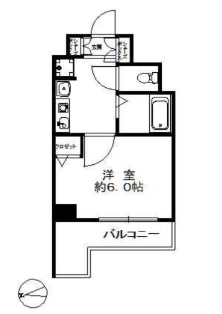 ラナップスクエア中之島公園(1K/4階)の間取り写真