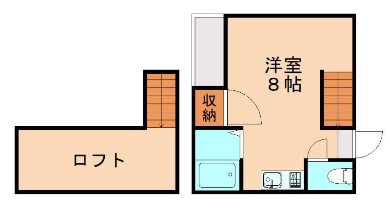 サンスカイ貝塚駅前(ワンルーム/2階)の間取り写真