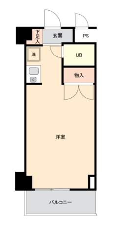 スカイコート生麦(ワンルーム/2階)の間取り写真