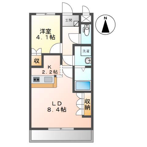 コンフォースコートI(1LDK/1階)の間取り写真