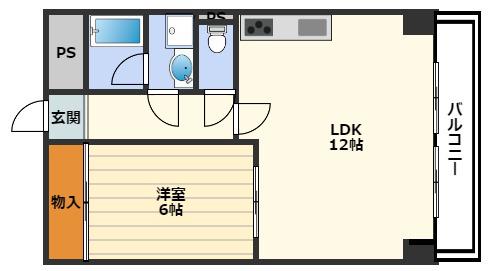 佐々木マンション(1LDK/1階)の間取り写真
