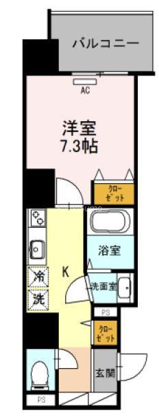 エトワール阿波座(1K/8階)の間取り写真