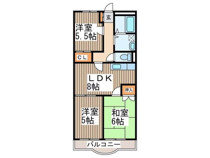 エリ―ル南浦和(3LDK/2階)の間取り写真
