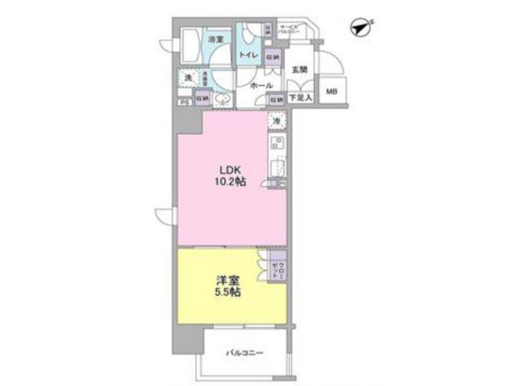 フレアージュ恵比寿(1LDK/10階)の間取り写真