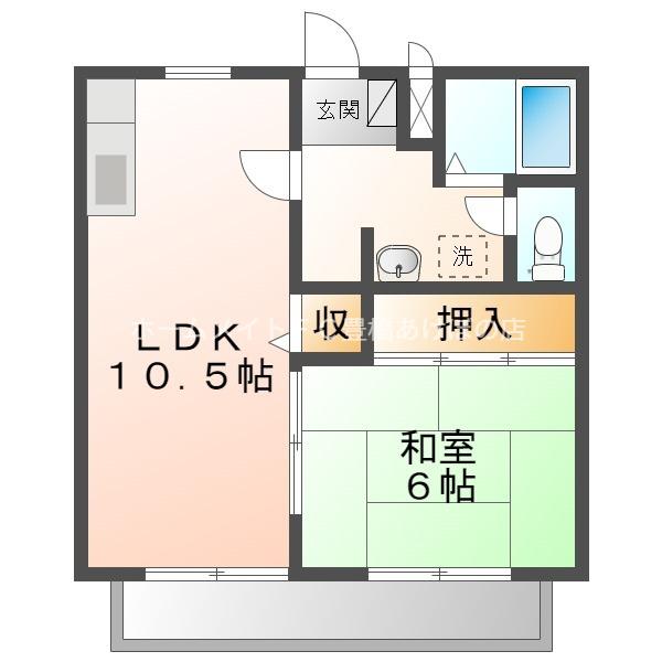ユトリロ大岩(1LDK/1階)の間取り写真