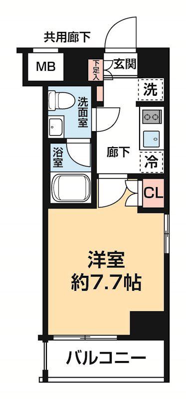 ARCOBALENO OSHIAGE BLOSSOM(1K/3階)の間取り写真